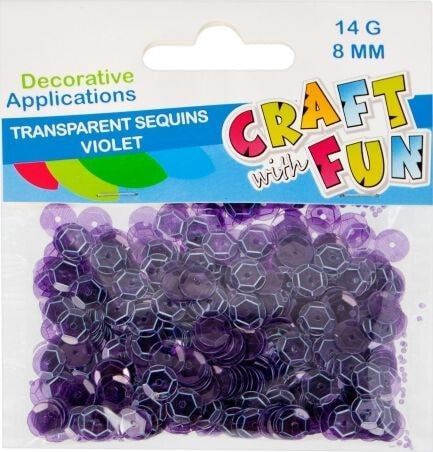 Craft with Fun CF SEQUINS TRANSPARENT BUTTON 8MM PURPLE 40/400