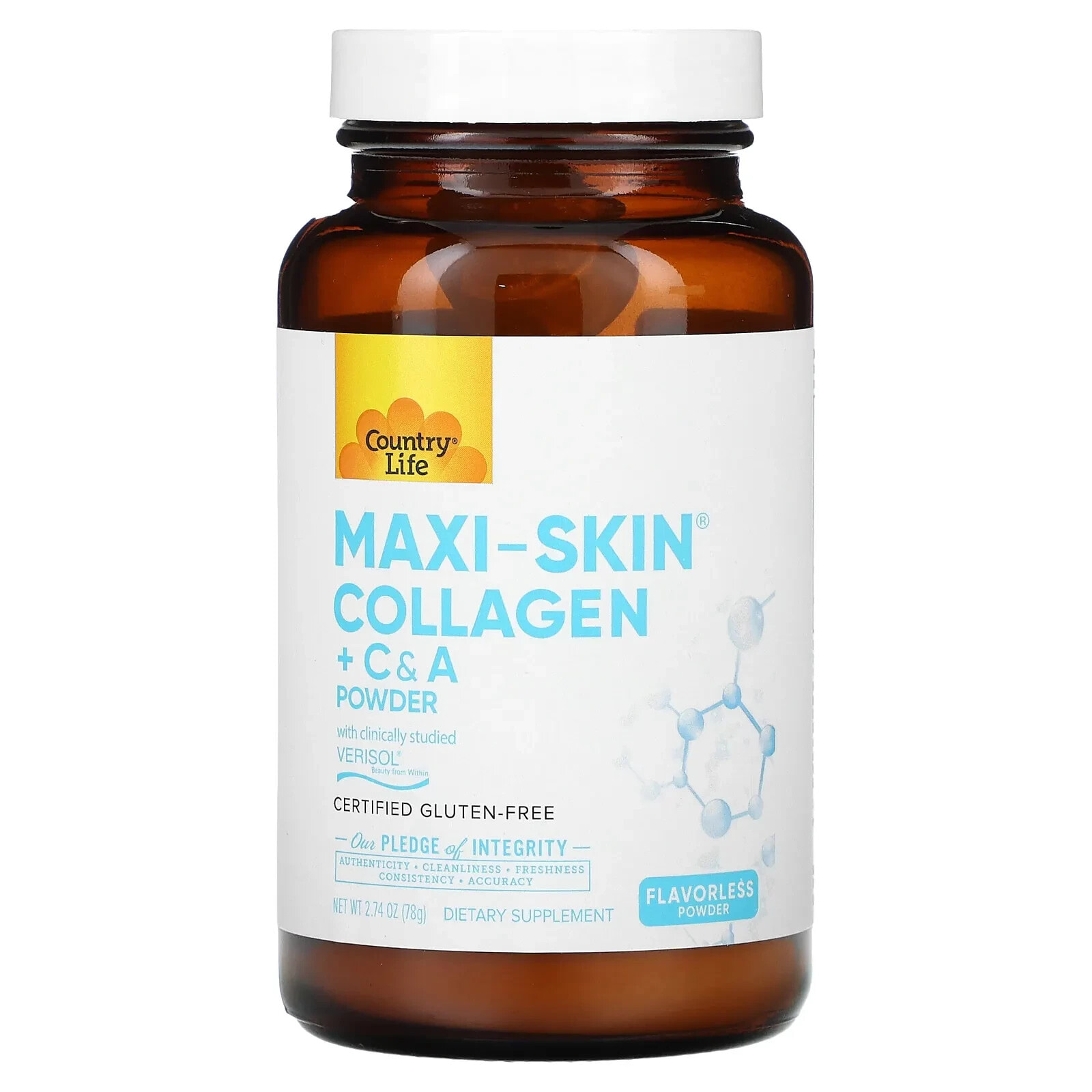 Country Life, Maxi-Skin Collagen + C & A Powder, 2.74 oz (78 g)