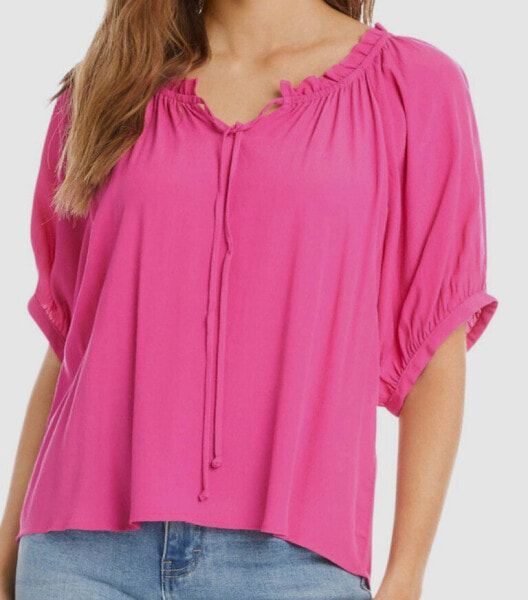 Топ блузка Karen Kane женская розовая на завязках с оборками короткий рукавразмер XL