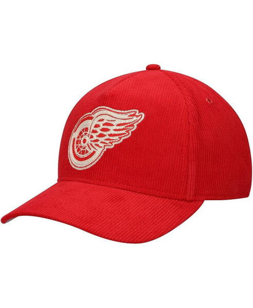 Men's Red Detroit Red Wings Corduroy Chain Stitch Adjustable Hat