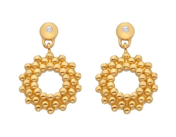 Elegant gold plated earrings with diamonds Jac Jossa Soul DE784