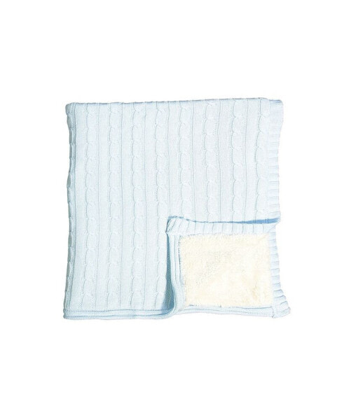 Baby Boy Cable Knit Sherpa Blanket