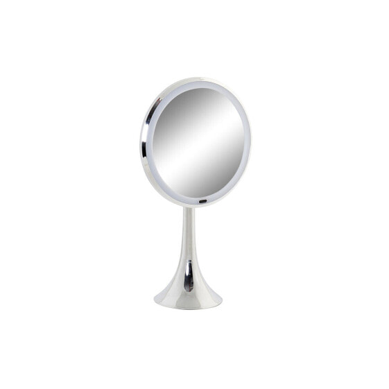 Увеличительное зеркало с LED DKD Home Decor Серебристый Металл 20 x 11 x 37 см