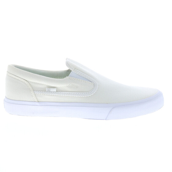 DC Trase Slip-On TX ADYS300602-WW0 Mens White Canvas Skate Sneakers Shoes