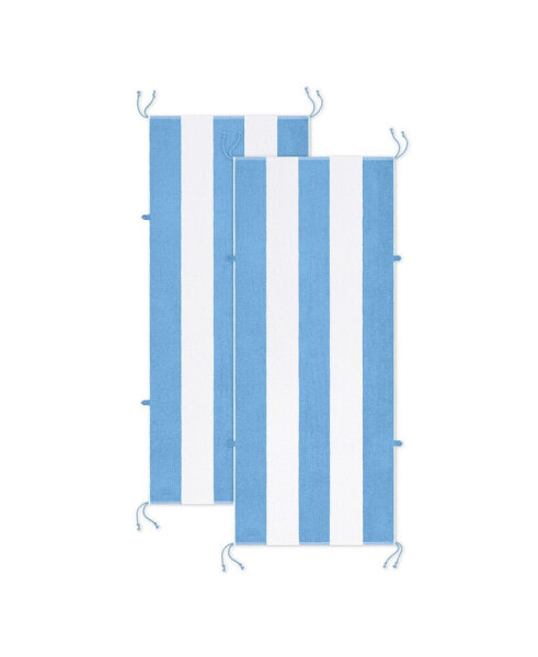 Tie & Dry Beach Towel (2 Pack), 30x70 in, Soft Ring Spun Cotton, Color Options