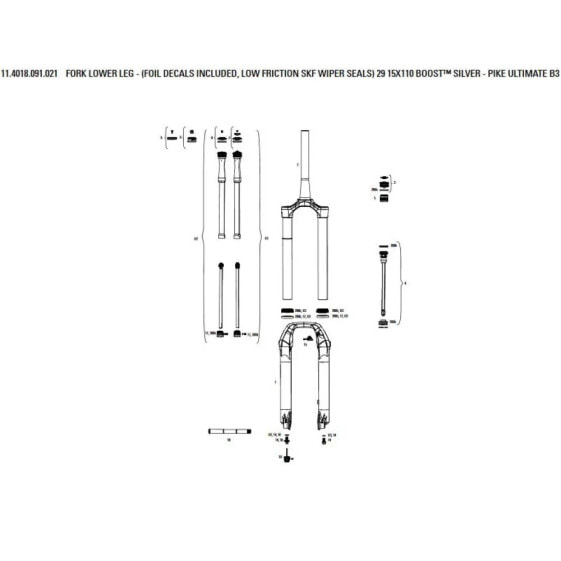 ROCKSHOX Lower Leg Silver Pike Ultimate B3 Flask