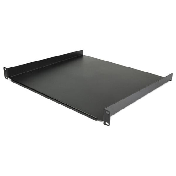 StarTech.com 1U Server Rack Shelf - Universal Rack Mount Cantilever Shelf for 19" Network Equipment Rack & Cabinet - Heavy Duty Steel – Weight Capacity 44lb/20kg - 16" Deep Tray - Black - Rack shelf - Black - Steel - 20 kg - 1U - EIA/ECA-310-E