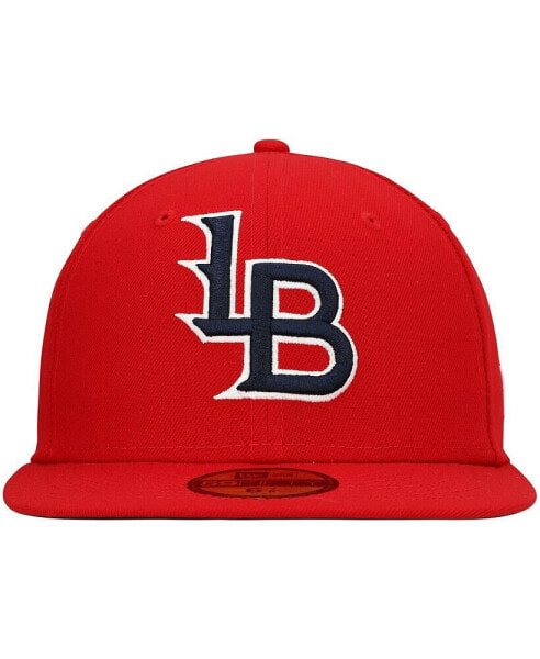 Men's Red Louisville Bats Authentic Collection Road 59FIFTY Fitted Hat