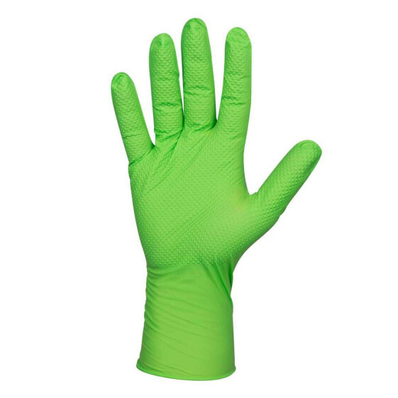 JBM Disposable green nitrile gloves 7.0mil diamond texture 100 units