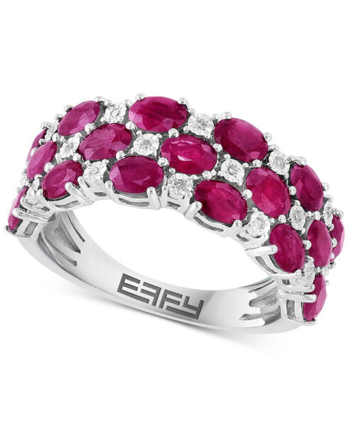 EFFY® Ruby & Diamond Cluster Ring in Sterling Silver (Also available in Emerald and Sapphire