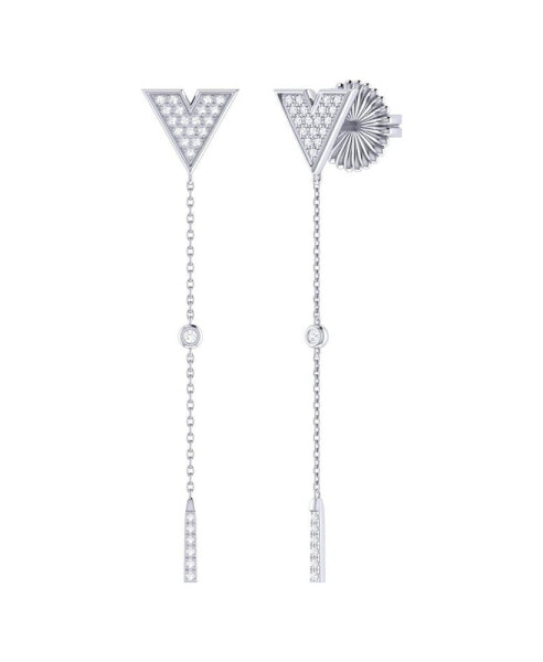 Rise Grind Triangle Sterling Silver Diamond Drop Women Earrings