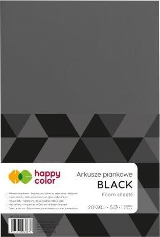 Happy Color Arkusze piankowe A4, 5 ark, czarny, Happy Color Happy Color