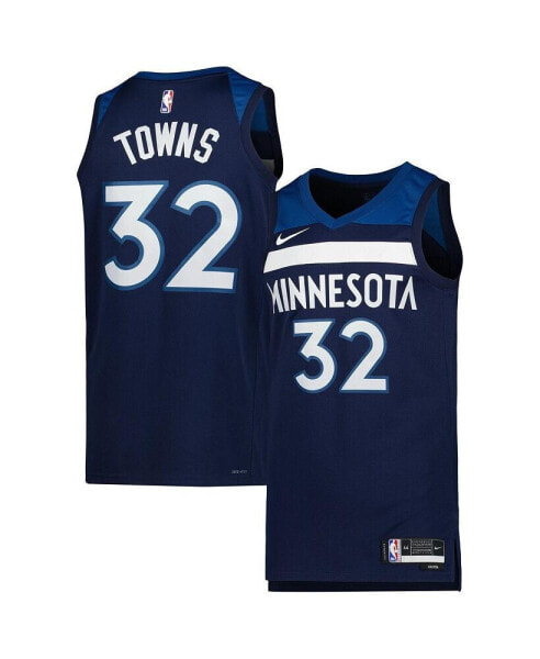 Футболка Nike мужская и женская Karl-Anthony Towns Navy Minnesota Timberwolves Swingman Jersey - Icon Edition