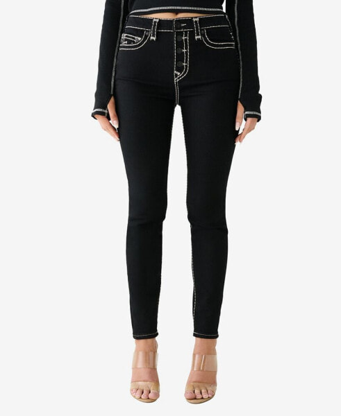 Women's Halle Super T Exposed Button Skinny Jeans