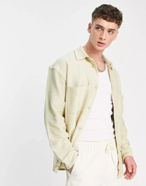 Weekday stay jersey overshirt in ecru