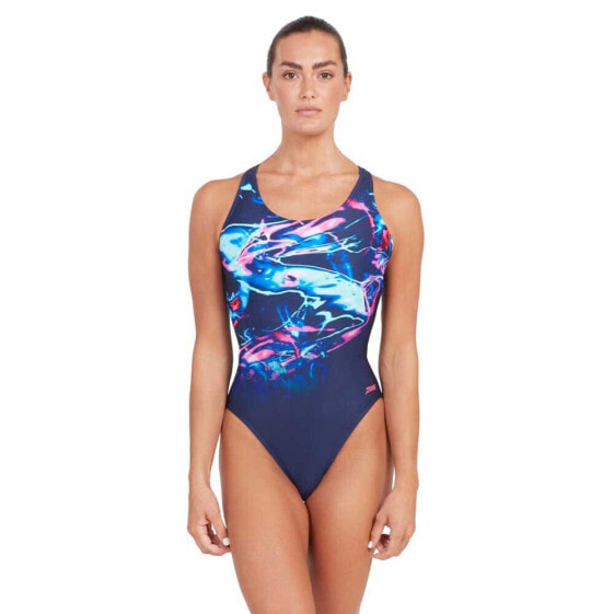 Розовый купальник для плавания средней длины для женщин Zoggs Ecolast+ Actionback Swimsuit