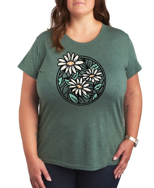 Wildflower Circle Plus Size Graphic T-Shirt