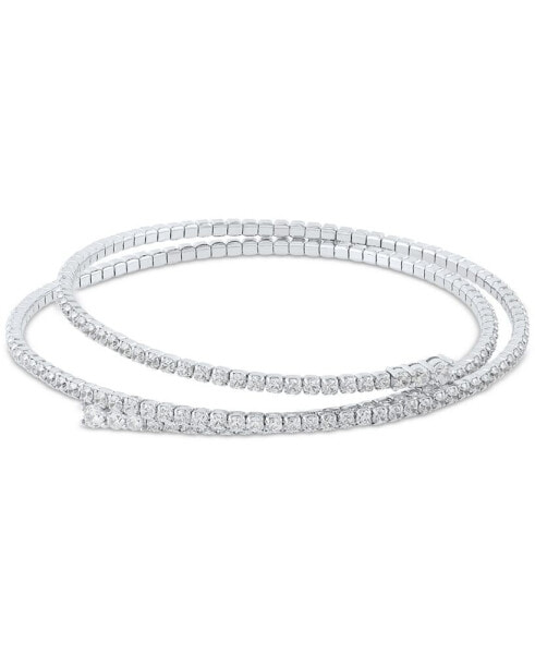 Arabella cubic Zirconia Wrap Collar Necklace in Sterling Silver