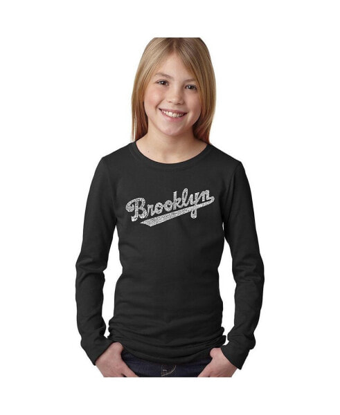 Girls Word Art Long Sleeve T-Shirt - Brooklyn Neighborhoods