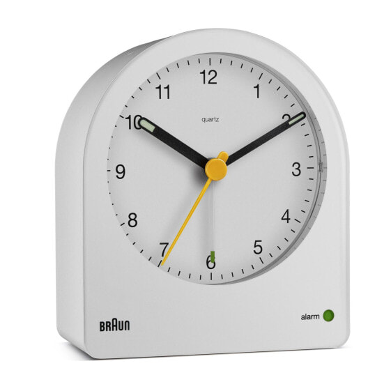 Braun BC22 - Quartz alarm clock - Round - White - Yellow - 12h - Buzzer - Battery