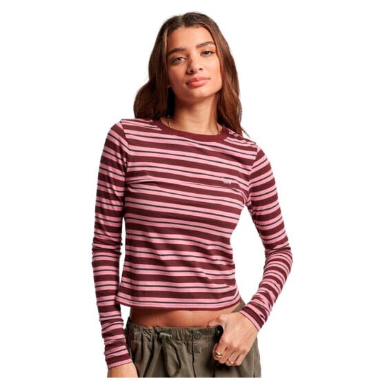 SUPERDRY Stripe Long Sleeve Round Neck T-Shirt