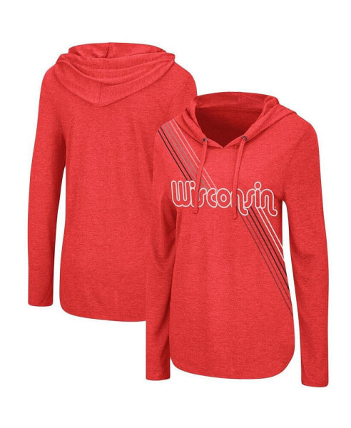 Women's Red Wisconsin Badgers Bernadette Hoodie Long Sleeve T-shirt