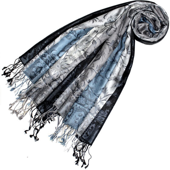 Lorenzo Cana luxury ladies Pashmina scarf, Jacquard woven 100% silk, 70 x 190 cm, paisley pattern silk scarf, silk Pashmina, harmonious colours.