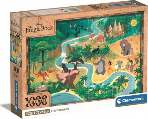 Clementoni Puzzle 1000 elementów Compact Story Maps The Hungle Book