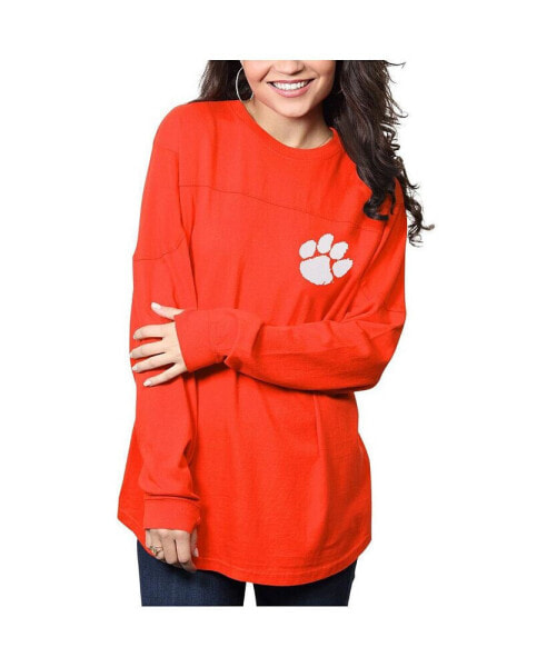 Women's Orange Clemson Tigers The Big Shirt Oversized Long Sleeve T-shirt