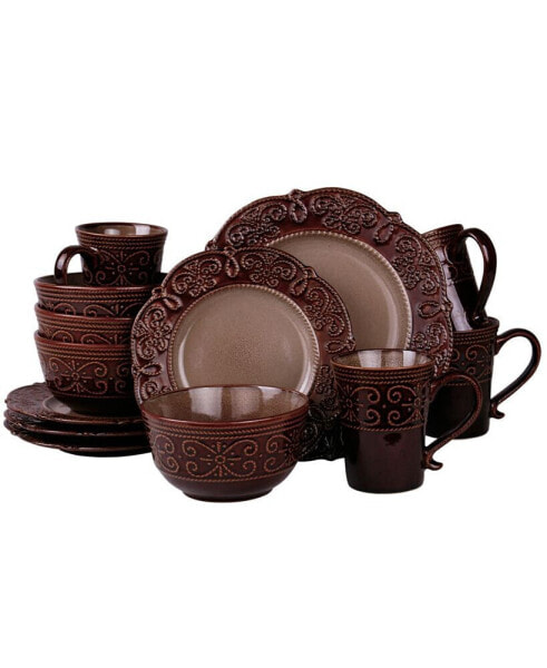Сервиз Elama Bonita, набор посуды из каменной керамики, комплект на 4 персоны