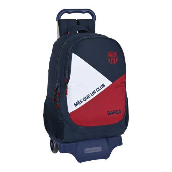 Школьный рюкзак с колесиками F.C. Barcelona Corporativa Синий Тёмно Бордовый 32 x 44 x 16 cm
