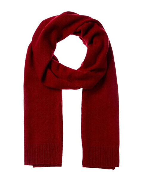 Qi Cashmere Jersey Cashmere Scarf Men's Red Os
