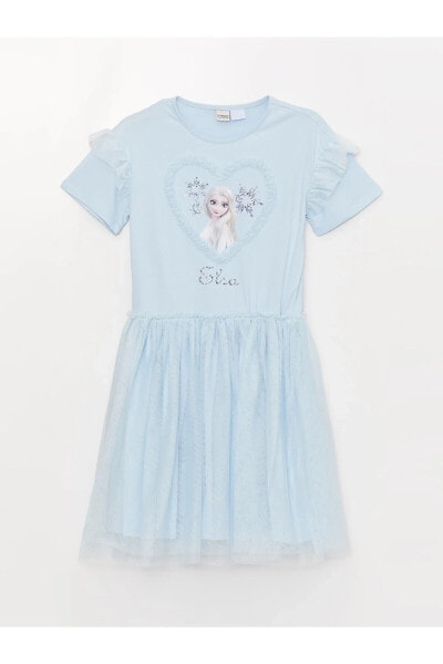 Платье для малышей LC WAIKIKI Elsa с принтом на коротких рукавах