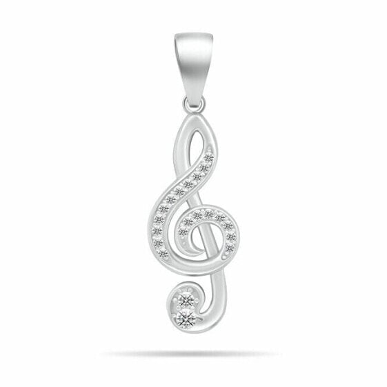 Modern silver pendant Treble clef PT47W