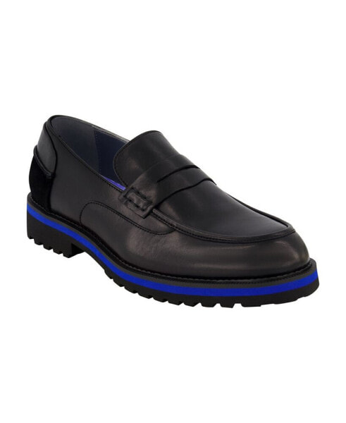 Men's Leather Contrast Penny Loafers