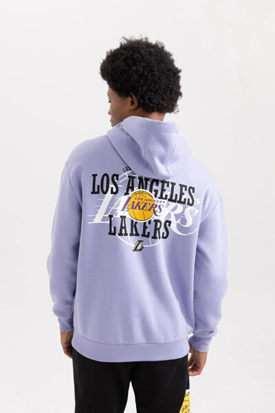 Fit Nba Los Angeles Lakers Oversize Fit Kapüşonlu Kalın Sweatshirt