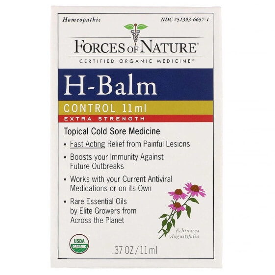 Масло лечебное органическое Forces Of Nature H-Balm, Extra Strength, 11 мл