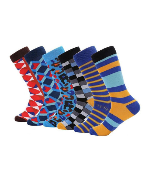 Men's Bold Designer Dress Socks 6 Pack