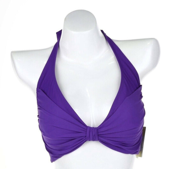 Gottex Contour Womens Swimwear Royal Purple Halter Bikini Top Size 6