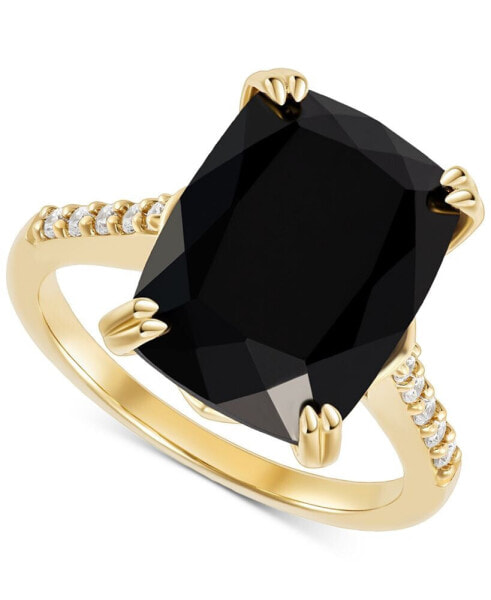 Кольцо Macy's Onyx and CZ Statement Gold-Plated