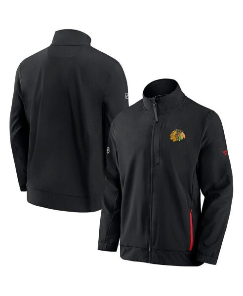 Men's Black Chicago Blackhawks Authentic Pro Rink Coaches Full-Zip Jacket