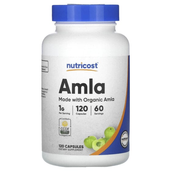 Травяные капсулы Nutricost Amla, 1,000 мг, 120 шт (500 мг на капсулу)