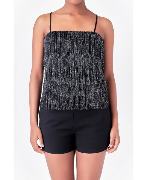 Women's Fringe Tiered Top