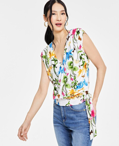 Блузка с принтом "Цветы" I.N.C. International Concepts Petite, создана для Macy's