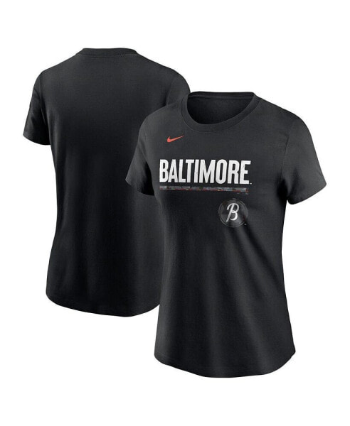 Women's Black Baltimore Orioles City Connect Wordmark T-shirt