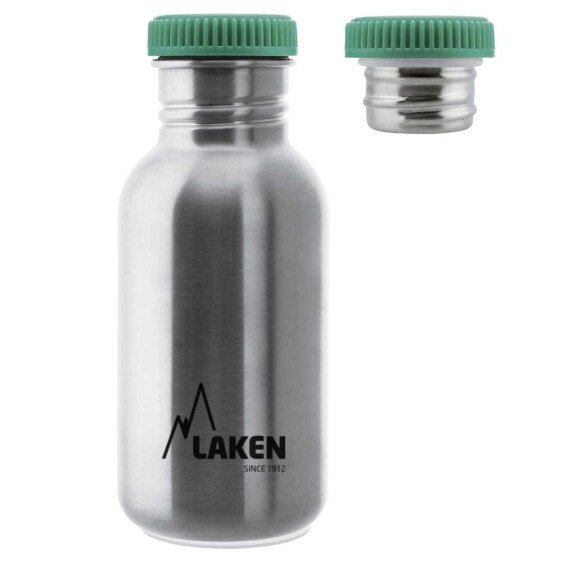 LAKEN Stainless Steel Bottle Basic Steel Plain Cap Colours