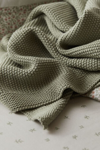 Moss-stitched Cotton Blanket