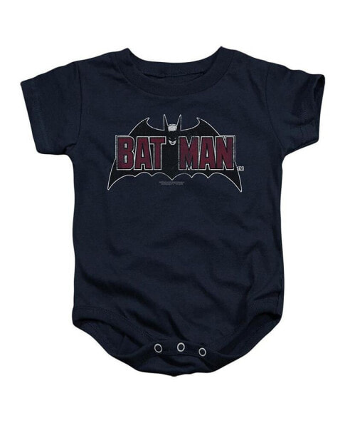 Baby Girls Baby Vintage Bat Logo On Navy Snapsuit