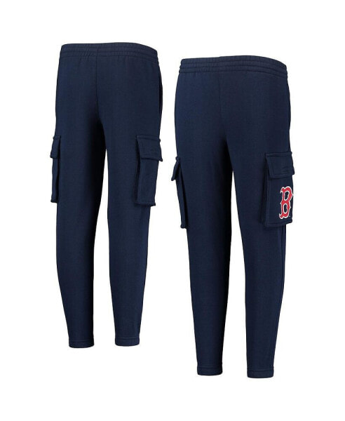 Big Boys Navy Boston Red Sox Players Anthem Fleece Cargo Pants