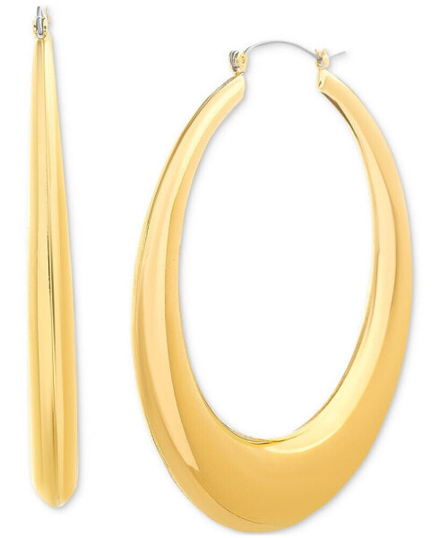 Gold-Tone Wide Large Hoop Earrings, 2.75"